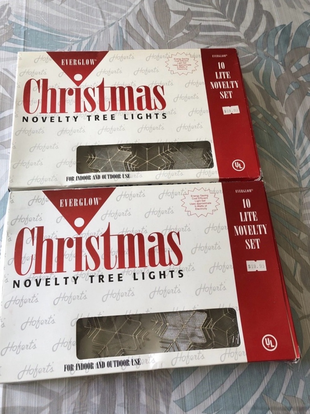 Everglow Novelty Christmas Tree String Lights - Snowflakes, Set Of 2 Boxes, NEW